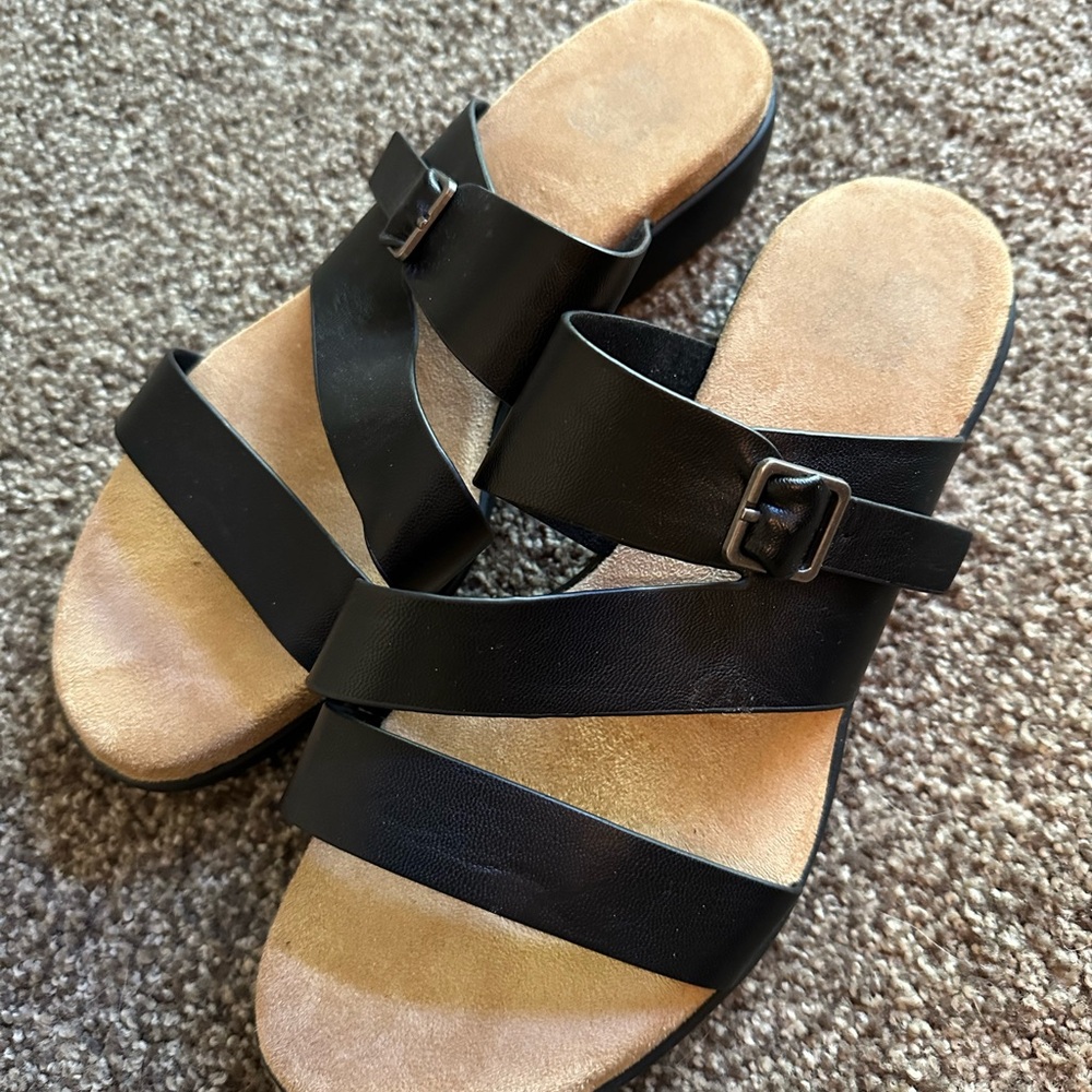Croft & Barrow Women's Black Sandals size 9 wide